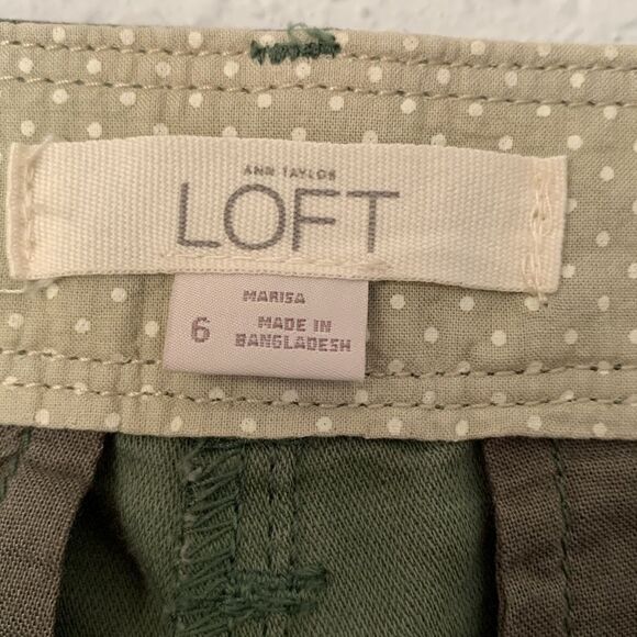 LOFT Marisa Linen Blend Forest Green Women’s Pants Size 6 - Picture 8 of 9